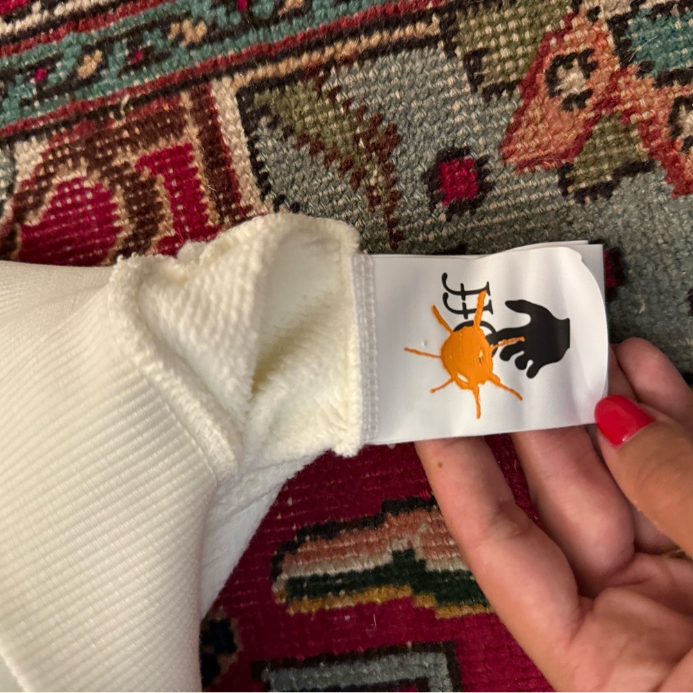 Off-White Cream Hoodie with Multicolor Logo - Picture 4 of 8